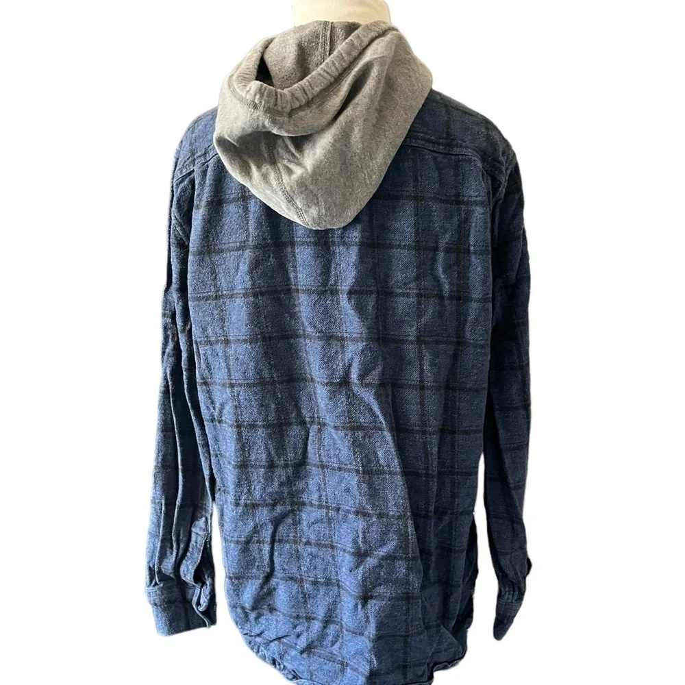 Vans Hooded Long Sleeve Flannel Shirt SZ M